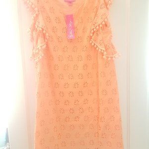 Lilly Pulitzer Medium Astara Peach Linen Dress.